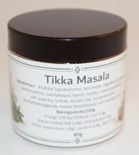[S52D] Tikka Masala i PET-burk med svart lock 80g