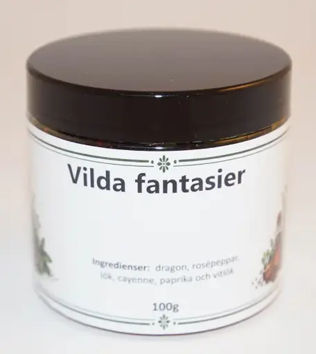 [S299D] Vilda fantasier i petburk med svart lock 100g