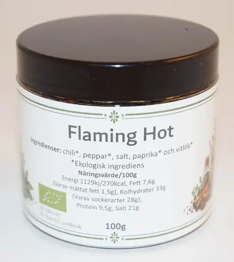 [SE220D] Flaming hot BIO in PET can black lid 100g