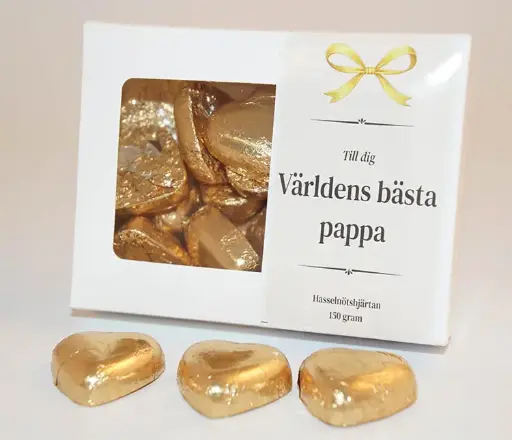 [J9079D] Hazelnut hearts GOLD in box 150g C World's Best Dad