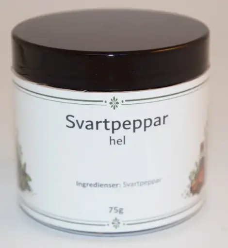 [S219D] Black pepper whole in pet jar with black lid 75g