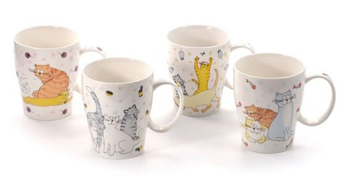 [1585] Mug different cats / 4sorted - piece by piece