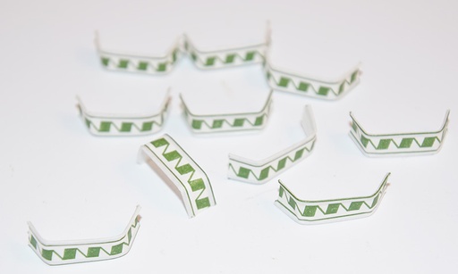 [3090] 3,3cm Green/White Clips