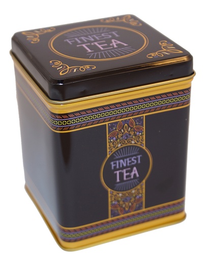 [3601] Finest tea burk 100g 75x75x95mm med gångjärn