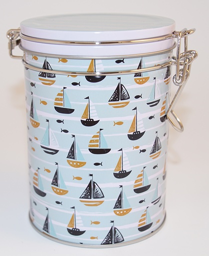 [3852] Maritime rund burk 200g med snäpplock
