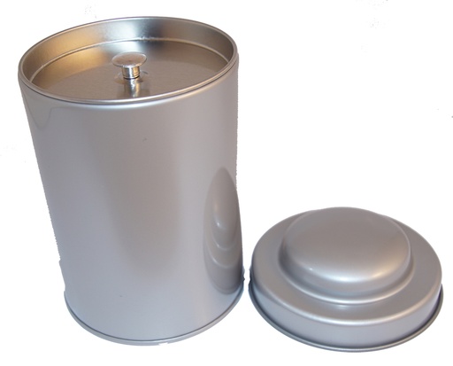 [3853] Silver rund burk 150g med runt lock