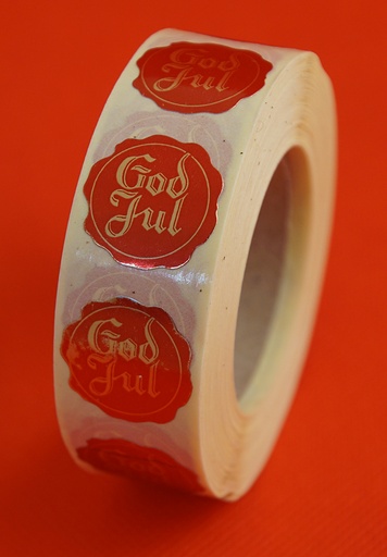 [972] God Jul sigilletikett på rulle 500st