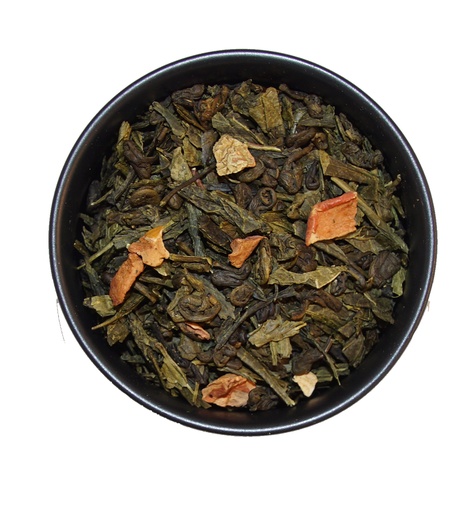 [E5342] Chocolate/pear/ginger ORGANIC green tea bulk 1kg