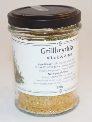 [G305] Grill seasoning Garlic/herbs 120g in glass jar