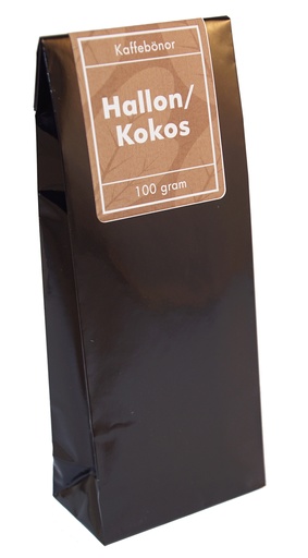 [H368] Hallon/kokos kaffe hela bönor fp 100g