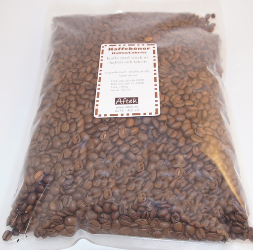 [H5367] Hallon/lakrits kaffe hela bönor 1kg