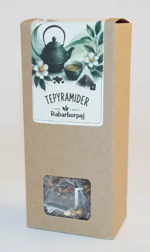 [KT526] Pyramidte Rabarberpaj svart i kartong