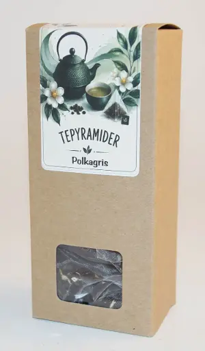 [KT528] Pyramid tea Polkagris candy cane black in box
