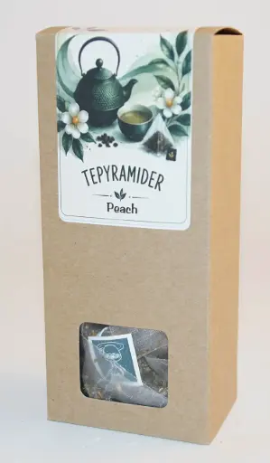 [KT541] Pyramidte Peach grönt i kartong