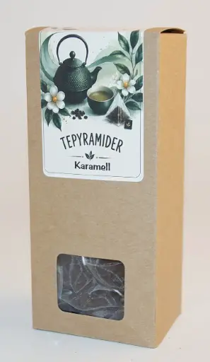 [KT545] Pyramidte Karamell svart i kartong