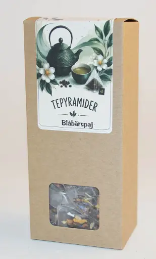 [KT547] Pyramidte Blåbärspaj svart i kartong