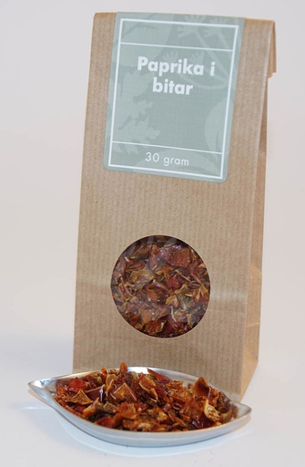 [L172] Paprika i bitar brun påse med fönster 30g