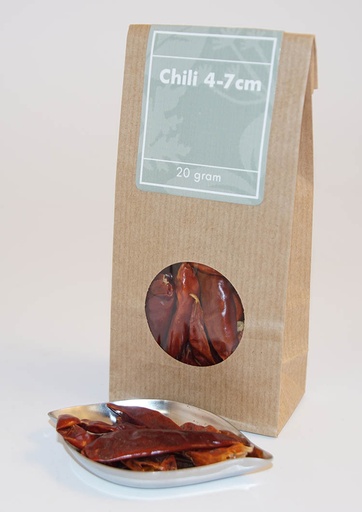 [L23] Chili whole 4-7 cm brown bag with window 20g