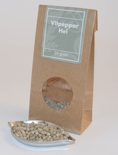 [L258] White pepper whole brown bag window 20g