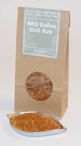 [L26] BBQ Dallas Chili-rub brown bag with window 50g