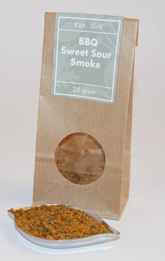 [L286] BBQ Sweet Sour Smoke brun påse med fönster 25g