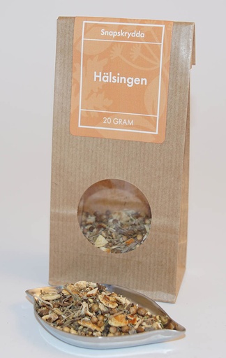 [L369] Hälsingen brännvinskrydda brun påse med fönster