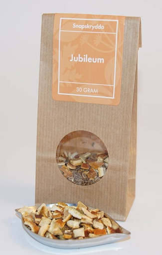 [L381] Jubileum brännvinskrydda brun påse med fönster 30g