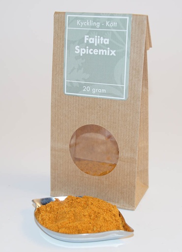 [L48] Fajita Spicemix brun påse med fönster 20g