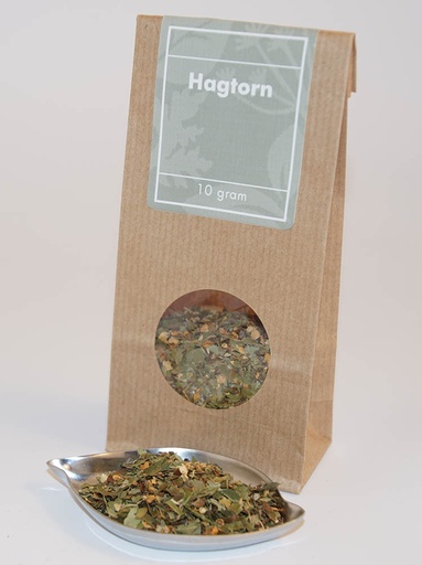 [L69] Hagtorn bär och blad brun påse med fönster 10g