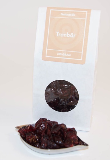 [L9004] Tranbär torkade vit påse med fönster 100g