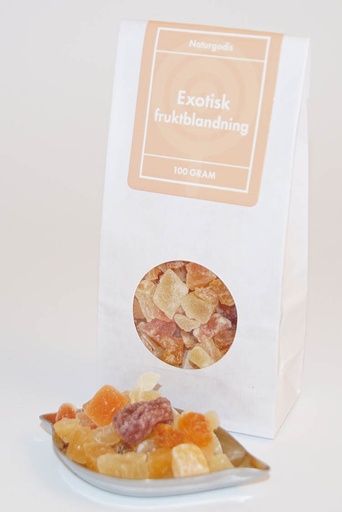 [L9038] Exotic fruit blend white bag with window 100g