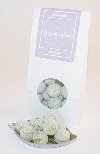 [L9147] Apple balls herbal candies white bag with window 100g