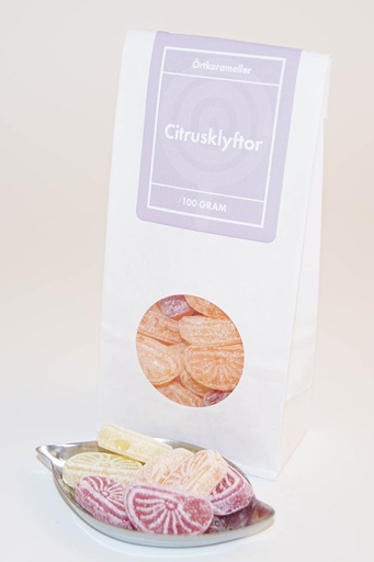 [L9150] Citrus segments herbal candies white bag with window 100g