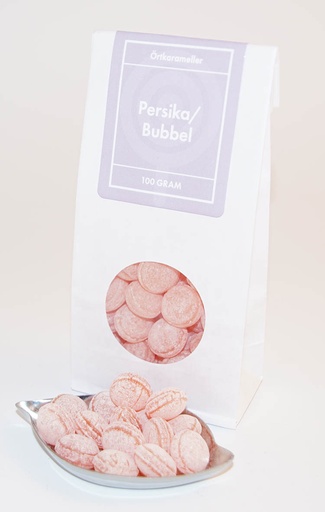 [L9157] Peach/bubbly herbal candies white bag with window 100g