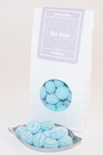 [L9167] Blue mint herbal candies white bag with window 100g