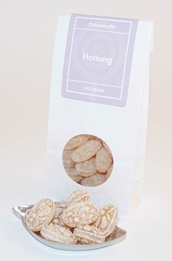 [L9182] Honey herbal candies white bag with window 100g