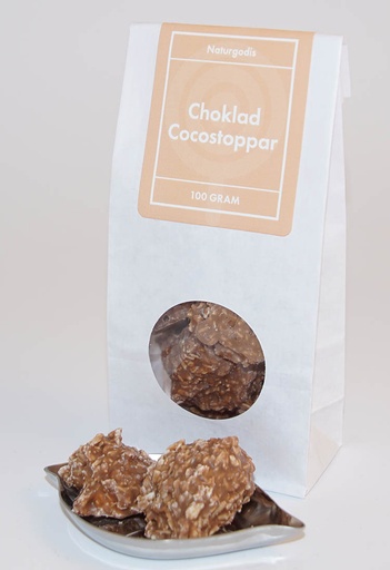 [L9309] Choklad cocostopp vit påse med fönster 100g
