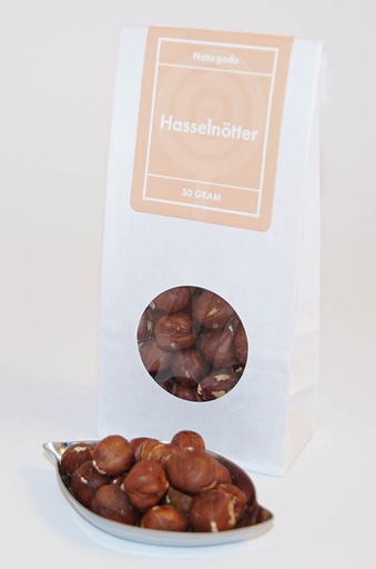 [L9314] Hasselnöt utan skal vit påse med fönster 50g