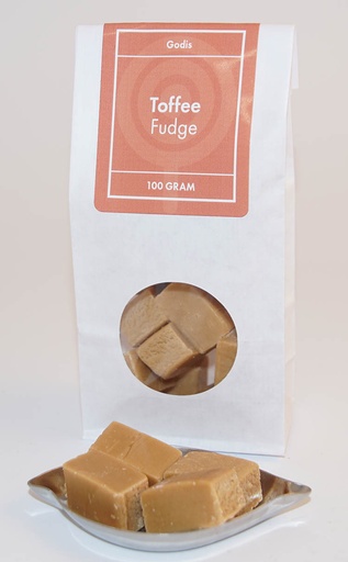 [L9387] Toffee fudge Kolafabriken white bag with window 100g
