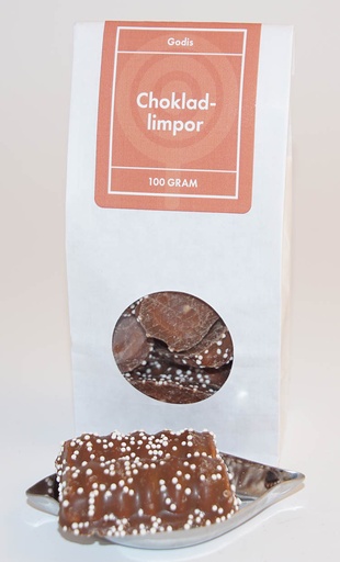 [L9417] Chokladlimpor vit påse med fönster 100g