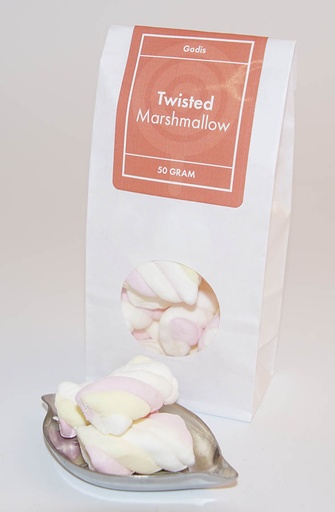 [L9427] Twisted marshmallow white bag with window 50g