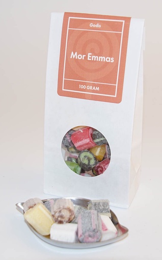 [L9440] Mor Emmas white bag with window 100g