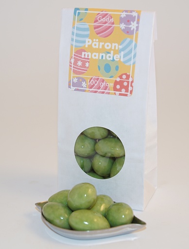 [L9501B] Päronmandel vit påse med fönster 100g