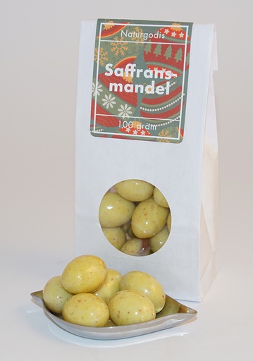 [L9506B] Saffransmandel vit påse med fönster 100g