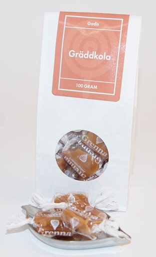 [L9517] Cream toffee GRENNA white bag with window 100g