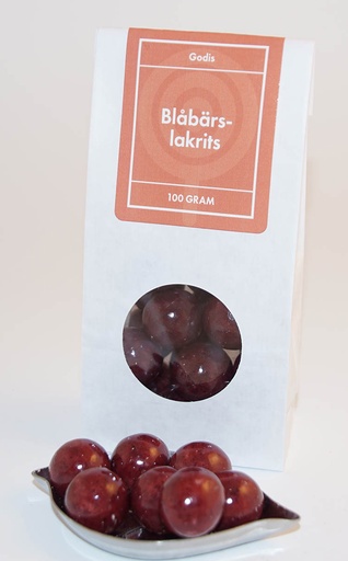 [L9521] Blueberry liquorice Narr white bag with window 100g
