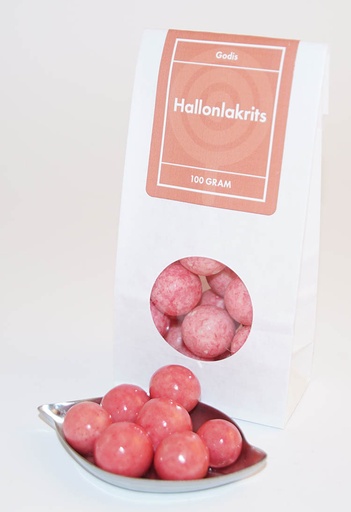 [L9524] Raspberry/liquorice Narr white bag with window 100g