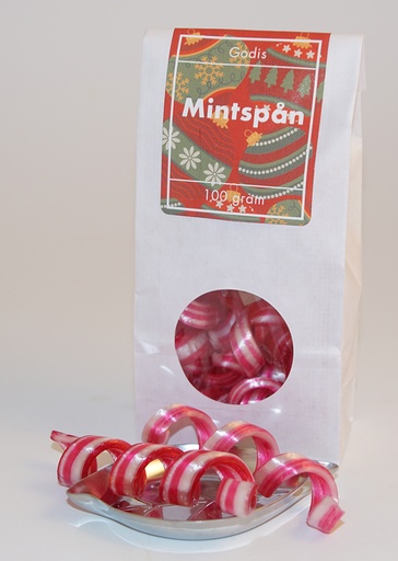 [L9570B] Mintspån vit påse med fönster 100g
