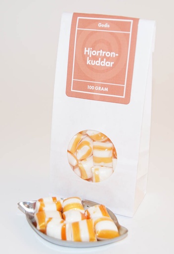 [L9574] Hjortronkuddar GRENNA vit påse med fönster 100g