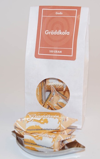 [L9739] Gräddkola MORMOR LISAS vit påse med fönster 100g